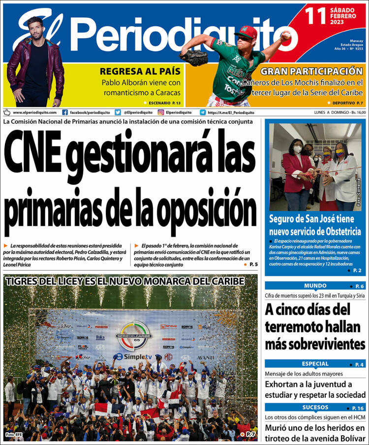 Titulares de la prensa nacional para este sábado 11 de febrero