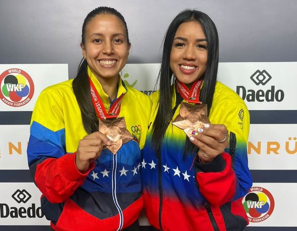 Bárbara Pérez y Yorgelis Salazar se colgaron bronce en Hungría en el Mundial de Karate en Hungría
