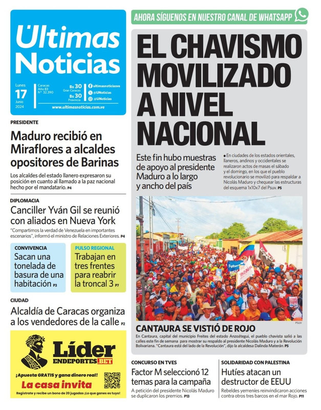 Titulares de la prensa nacional para este 17 de junio