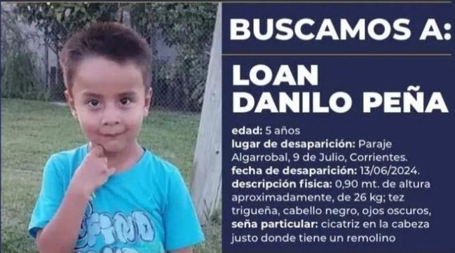 Nueve días tiene desaparecido el niño Loan en Argentina: Detenidos esposos y un comisario