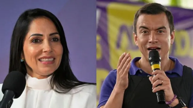 Candidatos Noboa y González ya votaron en las elecciones presidenciales de Ecuador