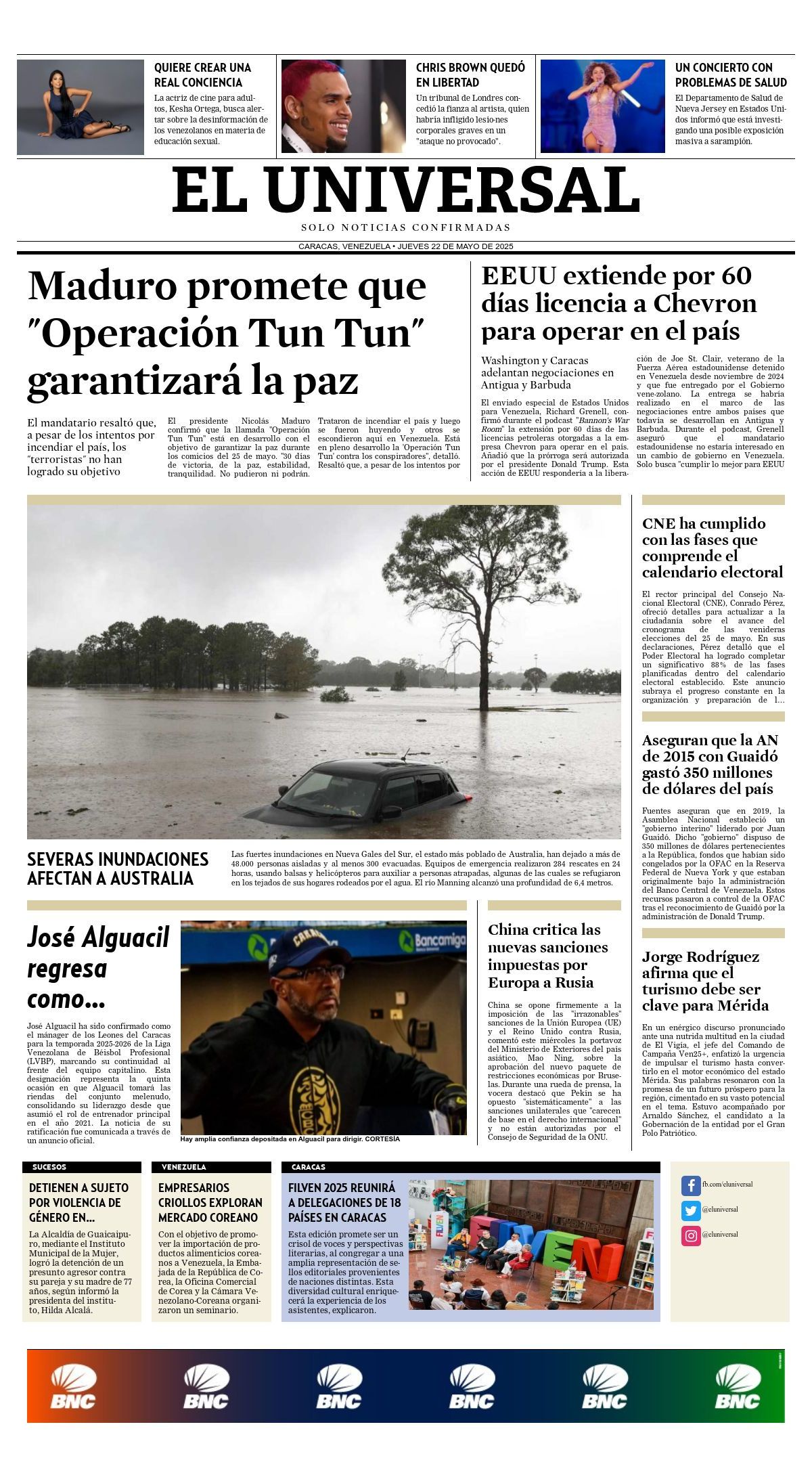 Titulares de la prensa nacional para este jueves 22 de mayo