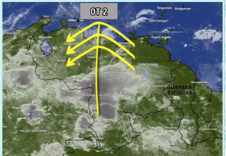 Onda tropical N°2 se desplaza del centro al occidente del país