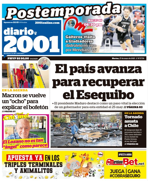 Titulares de la prensa nacional para este martes 27 de mayo