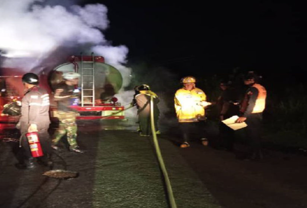 Camión de PDVSA cargado con gasoil se incendió en Baralt