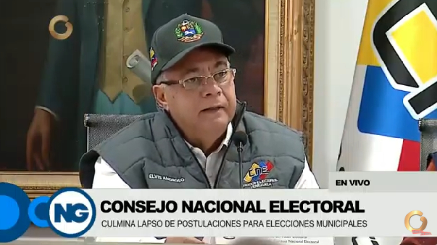 CNE culmina proceso de recepción de postulaciones para las elecciones municipales del 27-Jul