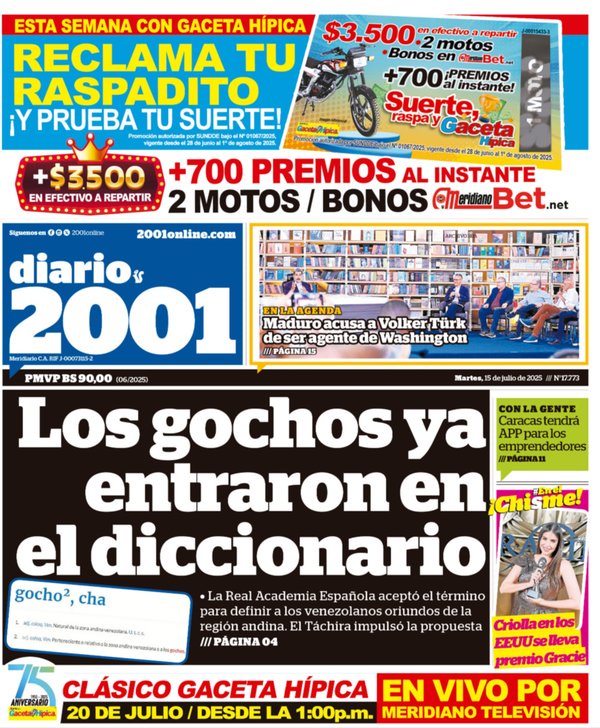 Titulares de la prensa nacional para este martes 15 de julio