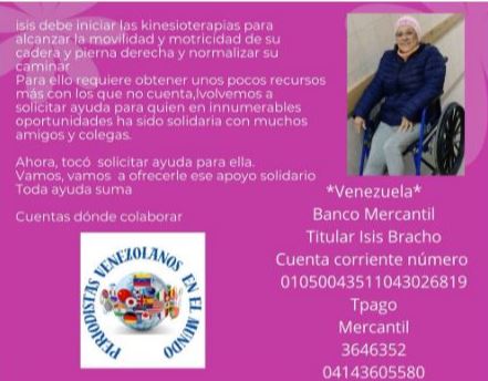¡Ayudemos a Isis Bracho a recuperar su movilidad!