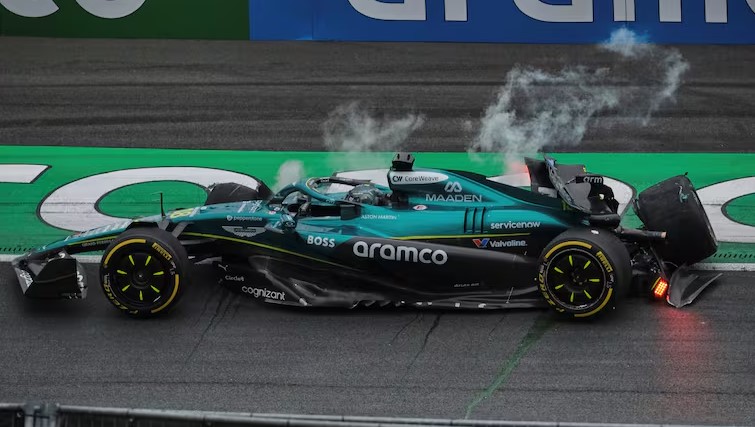 Lance Stroll sufre fuerte choque en entrenamientos libres para el GP de Países Bajos