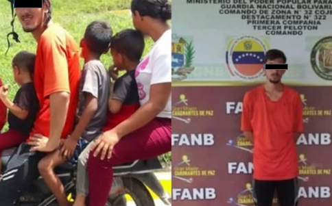 Detenido por transitar con cuatro niños en una moto en Cojedes
