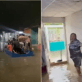 Habitantes de Cabimas enfrentan inundaciones con creatividad y gaitas