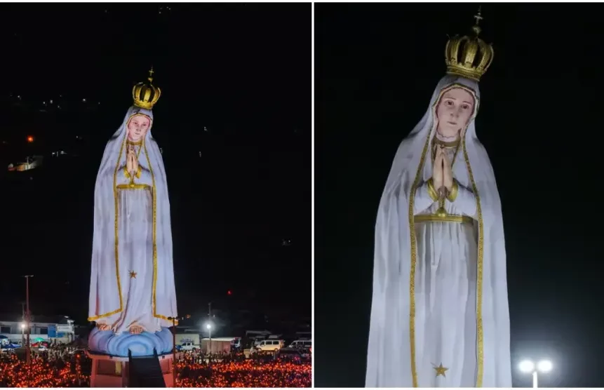 Develan en Brasil una imponente escultura de la Virgen de Fátima que supera en tamaño al Cristo Redentor