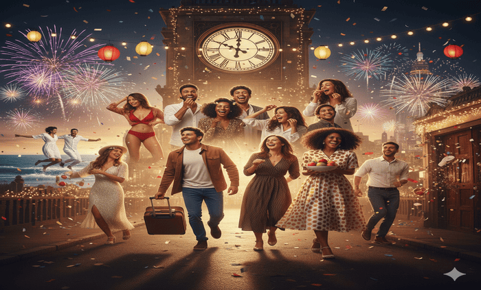 De platos rotos a maletas vacías: Los rituales de Año Nuevo más sorprendentes alrededor del mundo