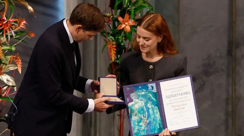 Así fue la entrega del premio Nobel de la Paz a María Corina Machado