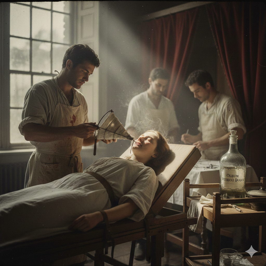 ¿Sabías que el eter, primero, se usó para divertirse en las fiestas y, después, pasó al quirófano?