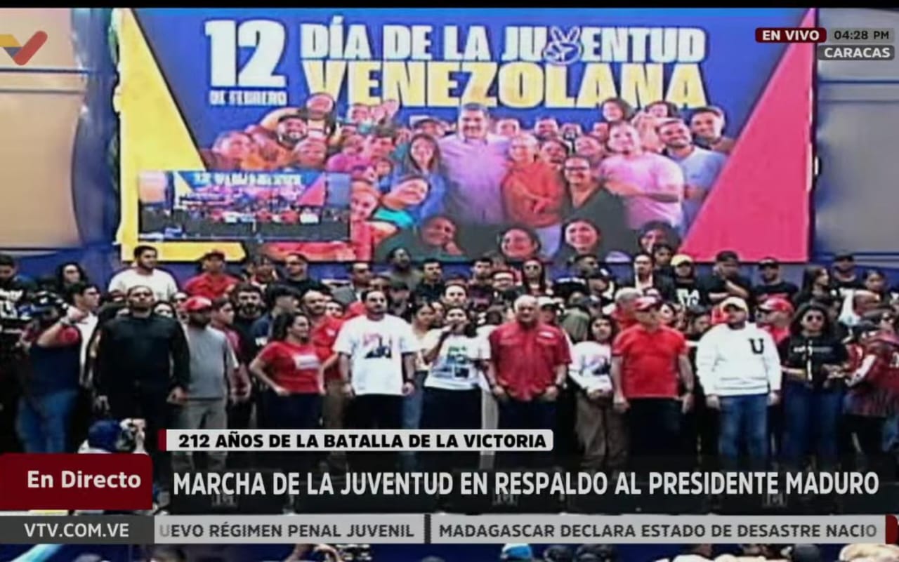 Juventud oficialista marchó en Caracas y abogó por la libertad de Nicolás Maduro