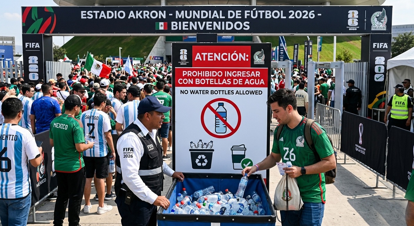 Ni botellitas  de agua, balones ni paraguas, podrán ingresar a los estadios en el Mundial 2026