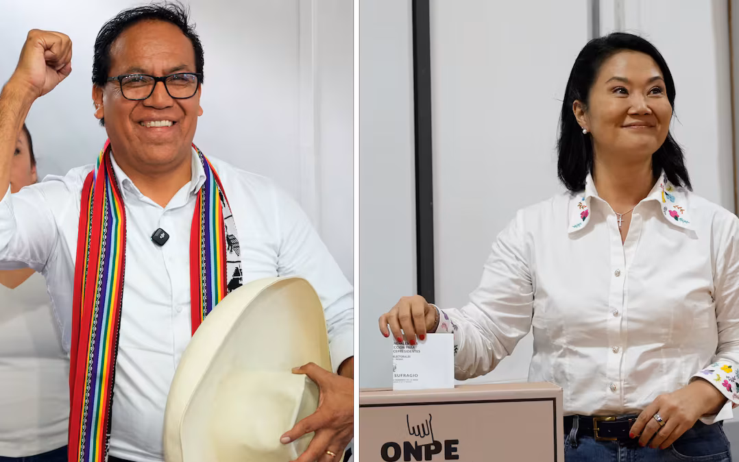 Presidenciales de Perú: La ventaja de Roberto Sánchez sobre Keiko Fujimori se reduce a 23 mil votos con casi el 96 % escrutado